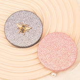 1 PC Round Dual-Sided Powder Makeup Mirror Metal Frame With Elegant Bee Decoration Compact Portable Design Ideal For Precision Makeup Perfect Gift For Mother Sister Friend Suitable For Home Office Travel And More